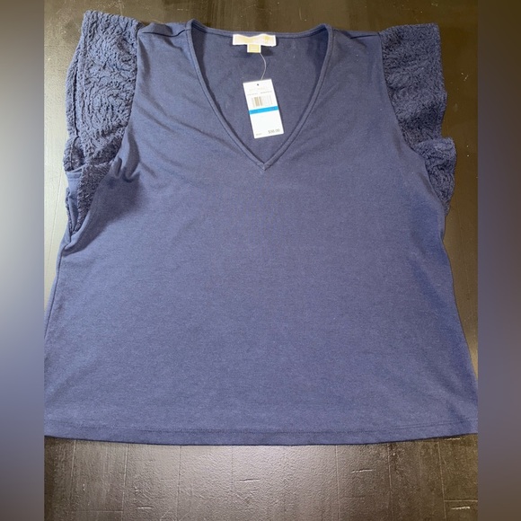 Michael Kors Navy V-Neck Blouse size extra large nwt - Picture 1 of 9
